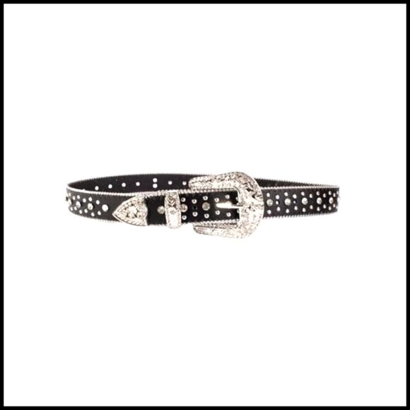Western Rhinestone Belt Sparkling Cross Design Leather Statement Accessory main image 4